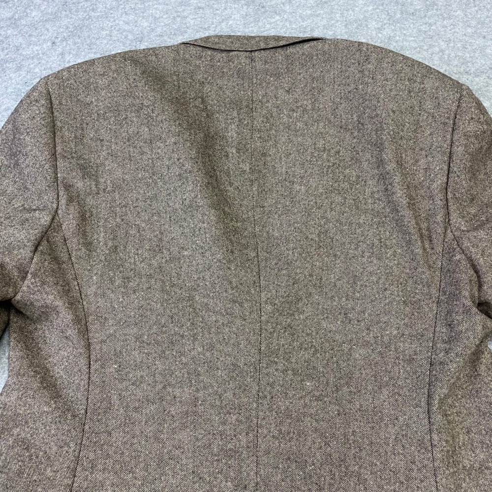 US Polo Assn Elbow Patch Tweed Jacket Blazer Mens Sz 50L Tan Hopsack Wool Blend - Picture 9 of 16